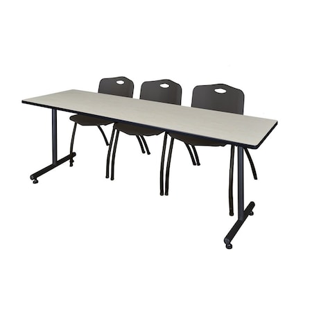 Kobe Rectangle Training Table, 84" W, 29" H, Laminate Top, Maple MKTRCT8424PL47BK